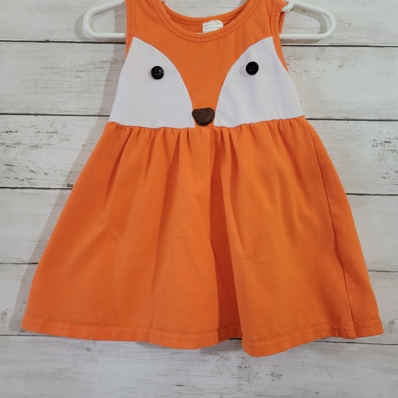 Boutique Brand Baby Girl Fox Dress Animals Fall Thanksgiving Dress Size 9-12 M - Picture 5 of 8